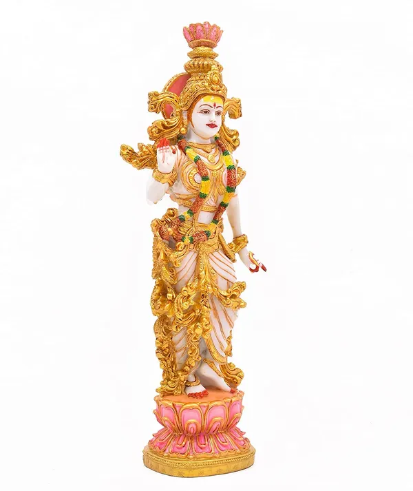 White_and_Golden_Goddess_Radha_idol_murti_for_Pooja_Mandir_Idols_and_Gift_(14Hx4W_Inch)