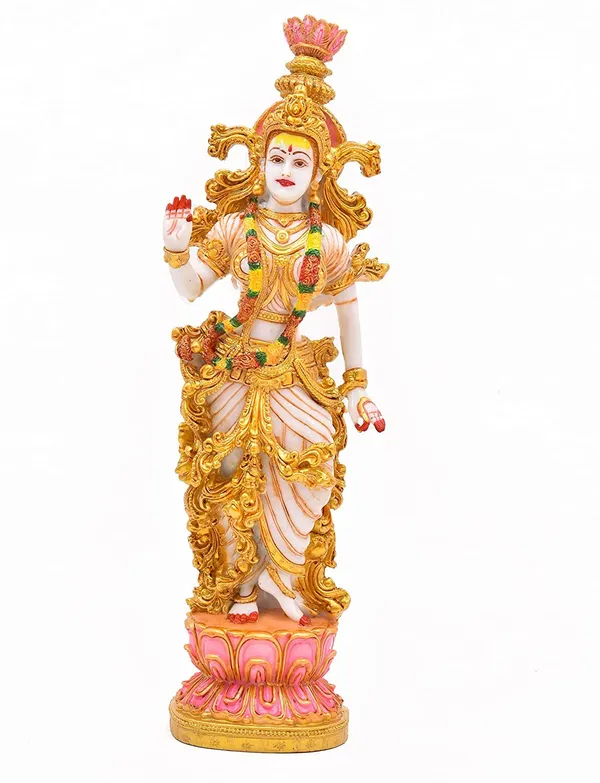 White_and_Golden_Goddess_Radha_idol_murti_for_Pooja_Mandir_Idols_and_Gift_(14Hx4W_Inch)