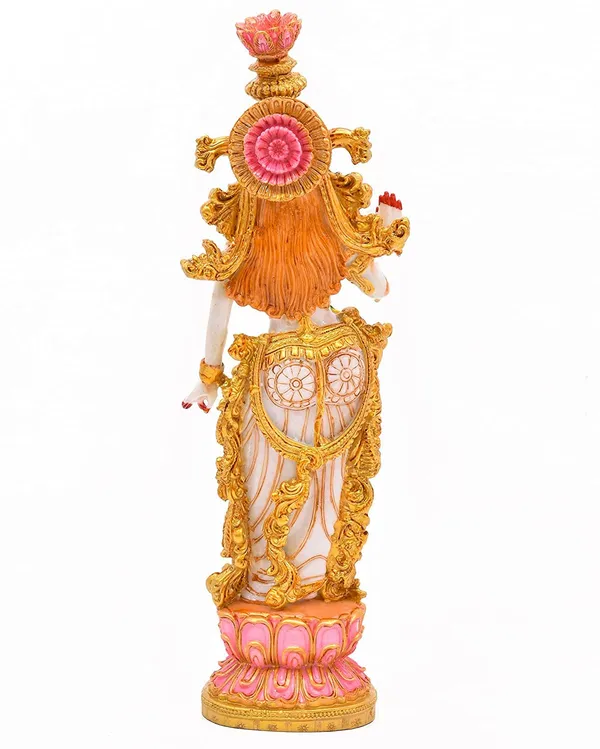 White_and_Golden_Goddess_Radha_idol_murti_for_Pooja_Mandir_Idols_and_Gift_(14Hx4W_Inch)
