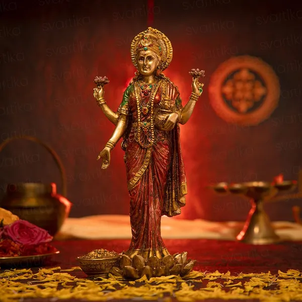 Red_and_Golden_Standing_Lord_Vishnu_ji_with_Sheshnaag_and_Maa_Lakshmi_ji_on_kamal_Idol__12_Inches_and_10_inches|_Antique_Finish_for_Pooja_Room_&_Home_Decor_|_Office_Desk_|_Living_Room_|_Ideal_for_Wedding_&_Housewarming_Gift