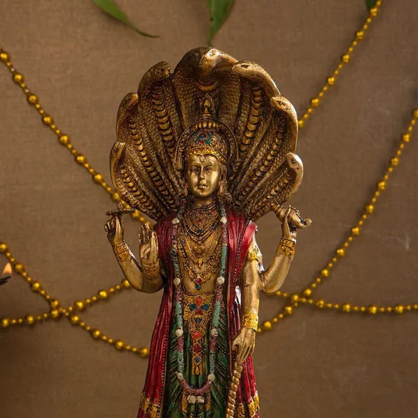 Red_and_Golden_Standing_Lord_Vishnu_ji_with_Sheshnaag_and_Maa_Lakshmi_ji_on_kamal_Idol__12_Inches_and_10_inches|_Antique_Finish_for_Pooja_Room_&_Home_Decor_|_Office_Desk_|_Living_Room_|_Ideal_for_Wedding_&_Housewarming_Gift