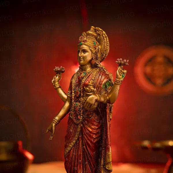 Red_and_Golden_Standing_Lord_Vishnu_ji_with_Sheshnaag_and_Maa_Lakshmi_ji_on_kamal_Idol__12_Inches_and_10_inches|_Antique_Finish_for_Pooja_Room_&_Home_Decor_|_Office_Desk_|_Living_Room_|_Ideal_for_Wedding_&_Housewarming_Gift