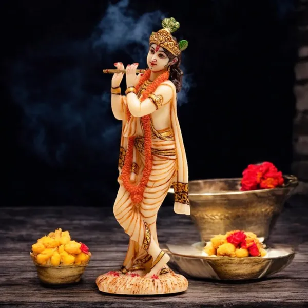 Multicolor_Krishna_Standing_Statue_Marble_Finish_Murti_(10_Inch)