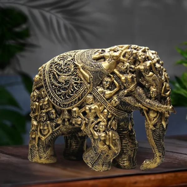 Bronze_Magnificent_Carved_For_Rusticity_Elephant_Showpiece_Statue_Figurine_Showpiece_For_Home_Decor_(33L_X_26W_X_17H_Centimeters)