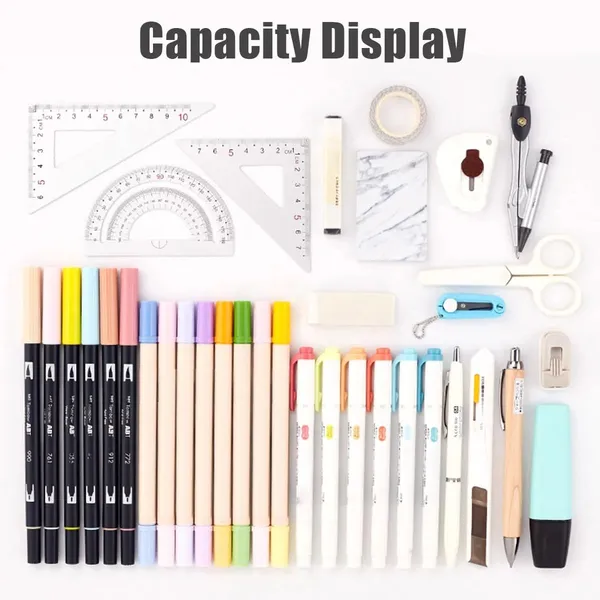Sky_Blue_Large_Capacity_Pencil_Case_with_3_Compartments_for_Girl_Boy_(21.5_X_7_X_9_Cm)