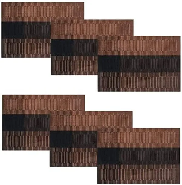 Brown_&_Black_Washable_PVC_Heat_Resistant_Colorful_Place_Mats_for_Kitchen_Dining_Table_(Ã¢â‚¬Å½45L_X_30W_Cm)_(Pack_Of_4)