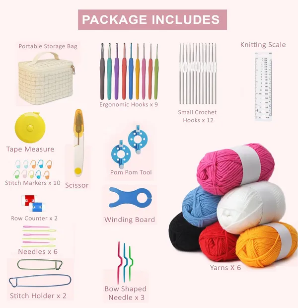 GDNK_59_Pcs_Crochet_Kit_Set_for_Beginner_Adults_Kids_Starter_Kit_Crochet_Needles_Set_Crochet_Kit_Include_6_Yarn_Crochet_Hooks_Stitch_Markers_Storage_Bag_All_in_One_Crochet_Hook_Set_with_Crochet_Yarn