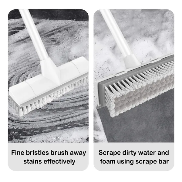 White_2_in_1_Bathroom_Cleaning_Brush_with_Wiper_Floor_Scrub_Brush_with_Long_Stainless_Steel_Handle_(Ã¢â‚¬Å½25L_X_6W_X_106H_Cm)