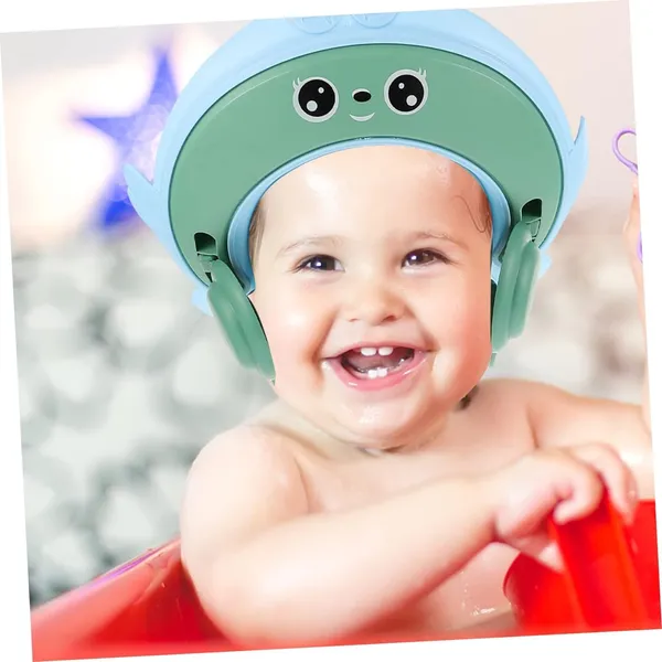 Green_Adjustable_Silicone_Crown_Baby_Shower_Cap_(29_X_31_X_3_Cm)