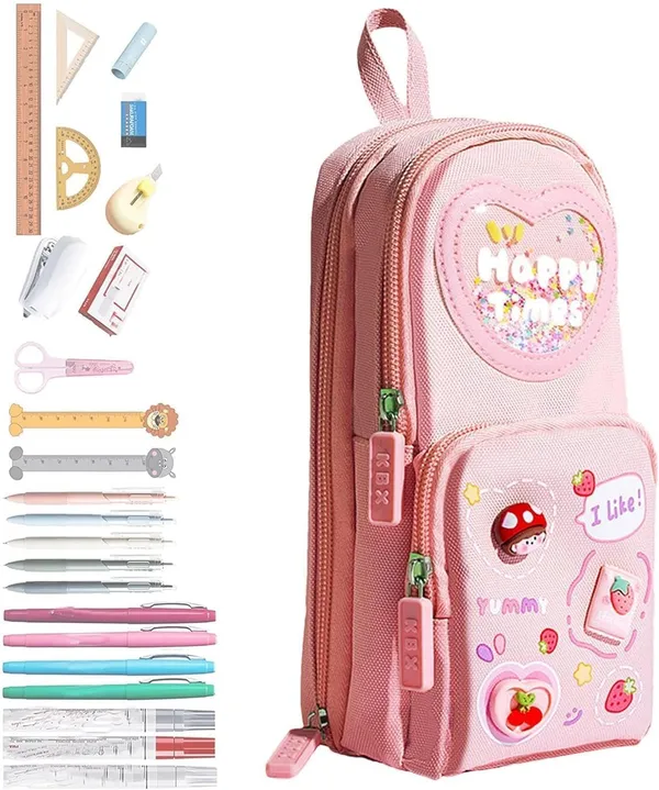 Pink_3_Compartment_Cute_Pencil_Pouch_Case_(20_X_10_X_5_Cm)