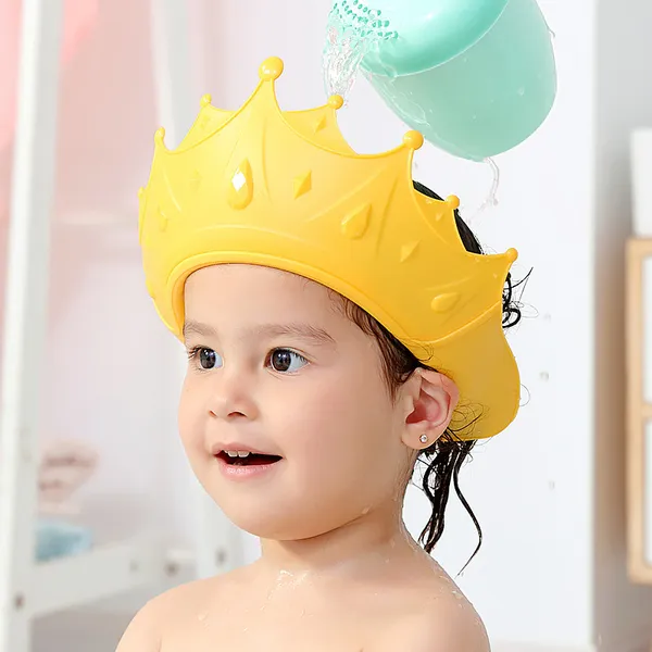 Yellow_Adjustable_Silicone_Crown_Baby_Shower_Cap_(20_X_12_X_8_Cm)