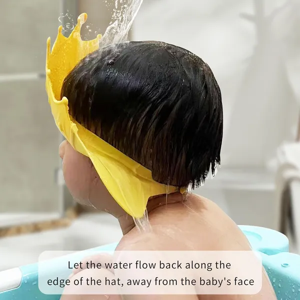 Yellow_Adjustable_Silicone_Crown_Baby_Shower_Cap_(20_X_12_X_8_Cm)