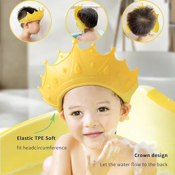 Yellow_Adjustable_Silicone_Crown_Baby_Shower_Cap_(20_X_12_X_8_Cm)