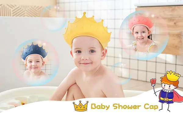 Yellow_Adjustable_Silicone_Crown_Baby_Shower_Cap_(20_X_12_X_8_Cm)