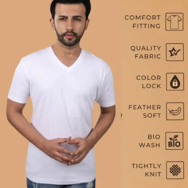GSM_160_White_100%_Cotton_V_Neck_Undershirt_For_Men_Victor