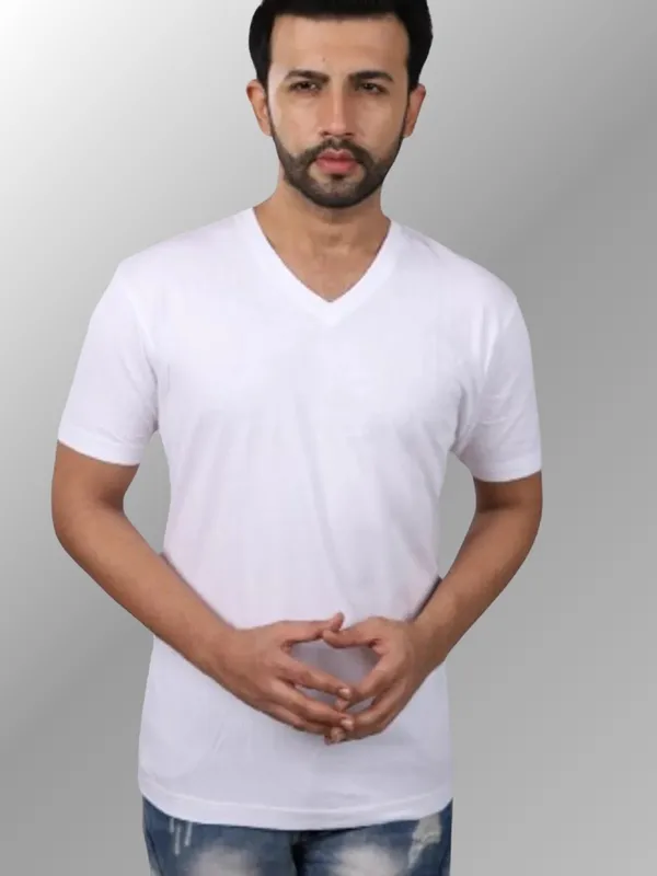 GSM_160_White_100%_Cotton_V_Neck_Undershirt_For_Men_Victor