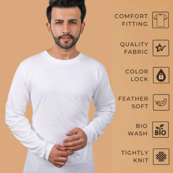 White_100%_Cotton_Full_Sleeves_Round_Neck_Undershirt