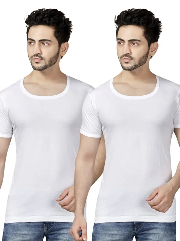 Pack_Of_2_Jetzie_White_100%_Cotton_Sleeved__Indian_Vest