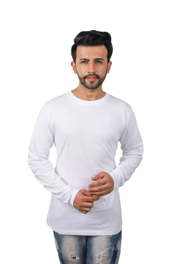 White_100%_Cotton_Full_Sleeves_Round_Neck_Undershirt
