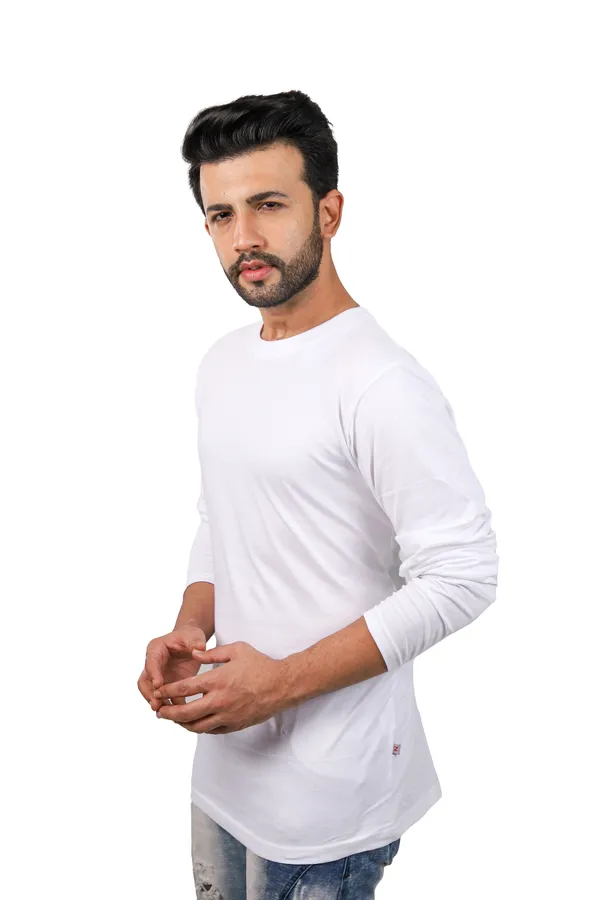 White_100%_Cotton_Full_Sleeves_Round_Neck_Undershirt