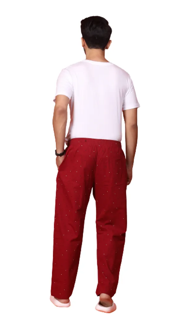 Red_Garnet_100%_Madras_Cotton_Lounge_Wear_Pyjamas_For_Men