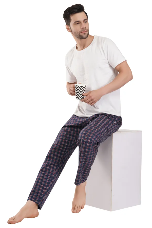 Blue__Royal_Checks_100%_Madras_Cotton_Lounge_Wear_Pyjamas_For_Men