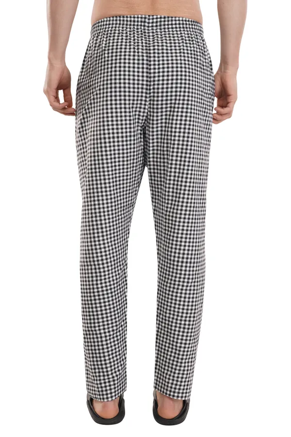 Black_And_White_Chessboard_100%_Madras_Cotton_Lounge_Wear_Pyjamas_For_Men