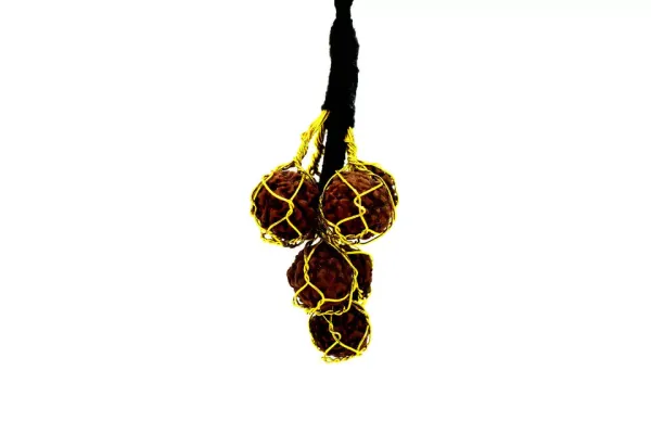 7_Pcs_Rudraksha_Beads_Key_Chain_Handmade_Spiritual_Key_Ring