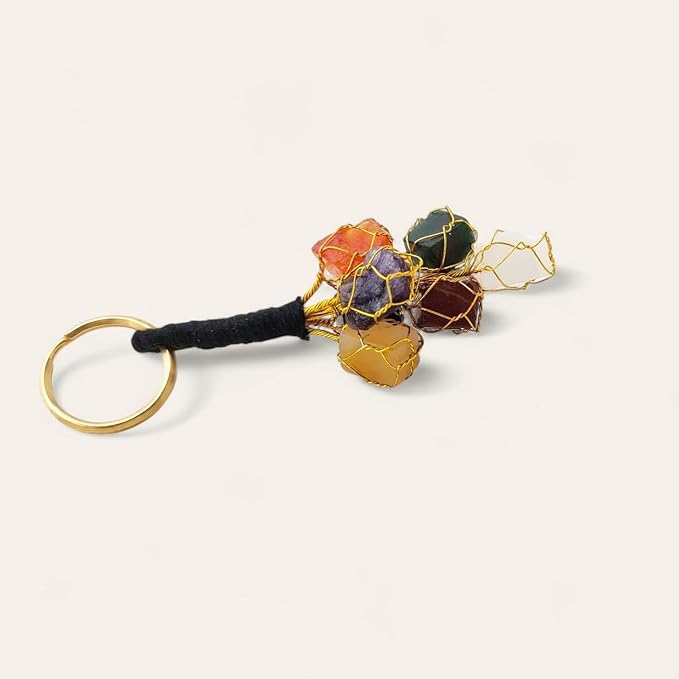 Natural_7_Chakra_Raw_Stone_Keychain/Hanger_For_Car_Bike_Home_Office_Locker_Key_Use_It_As_Car_Hanger_Wall_Hanger_Or_Door_Hanger