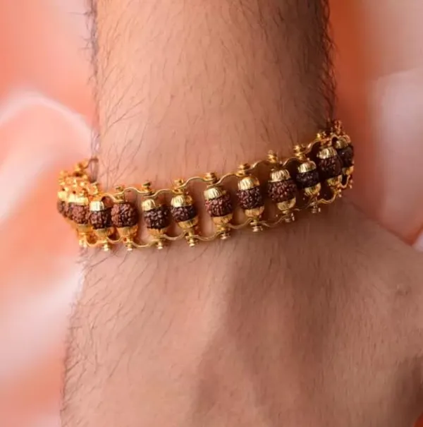 5_Mukhi_Gold_Plated_Rudraksha_Bracelet_Original_Certified_|_Rudraksha_Gold_Healing_Bracelet_For_Men_&_Women
