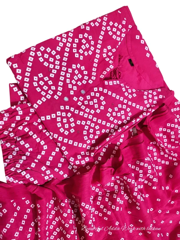 Bandhej_Print_Pink_Color_Suit_Set