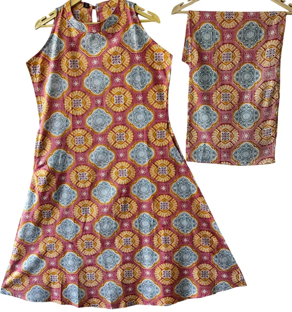 A-Line_Halter_Neck_Multicolor_Kurti_Plazo