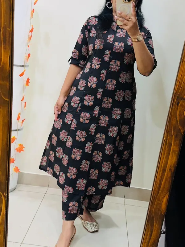 Printed_Black_Kurti_Plazo_Set
