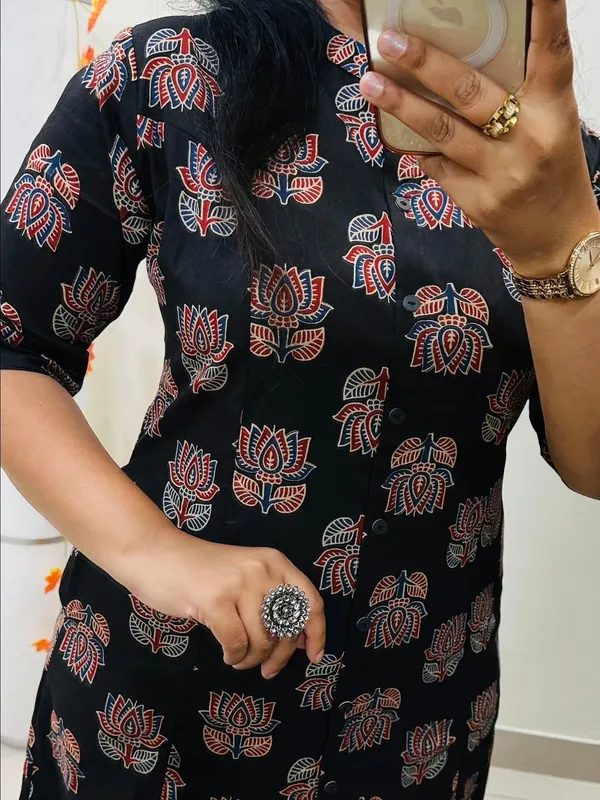 Printed_Black_Kurti_Plazo_Set
