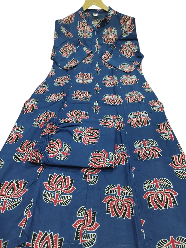 Printed_Blue_Kurti_Plazo_Set