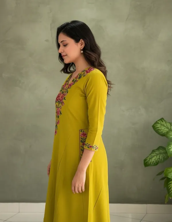 A-line_Embroidary_Work_Yellow_Cotton_Co_ord_Set