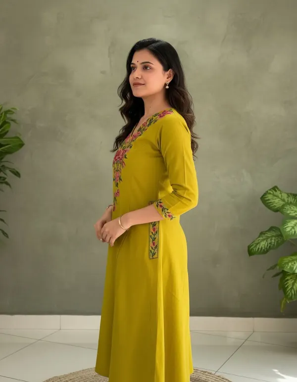 A-line_Embroidary_Work_Yellow_Cotton_Co_ord_Set