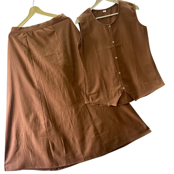Brown_Color_Cotton_Skirt_Top