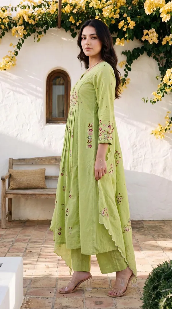 Designer_Embroidery_Work_Green_Cotton_Suit_Set