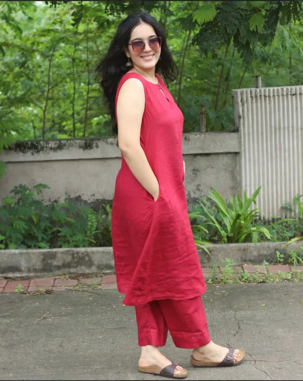 Cut_Sleeves_Cotton_Flex_Pink_Kurti_Plazo_Set