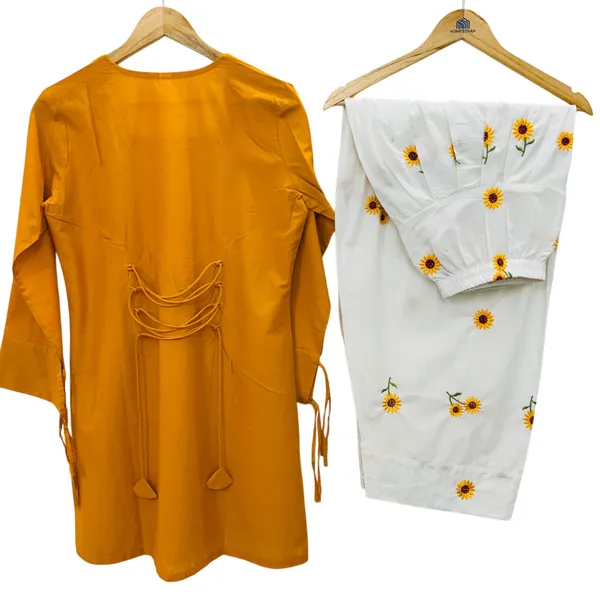 Embriodery_Work_Yellow_Cotton_Farshi_Salwar_Set