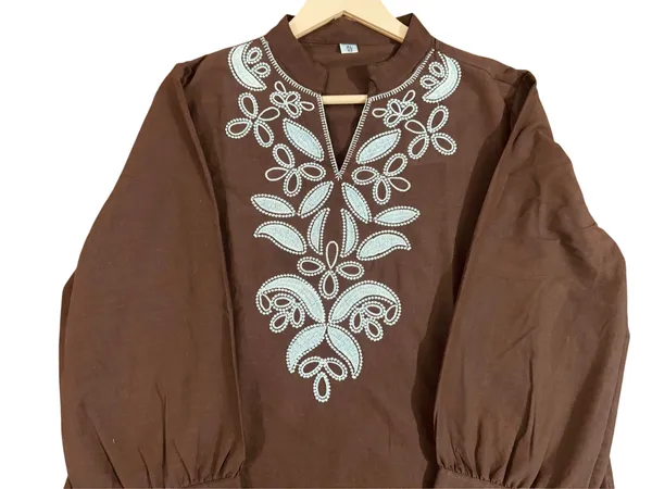 Embroidery_Work_Brown_Cotton_Co_ord_Set