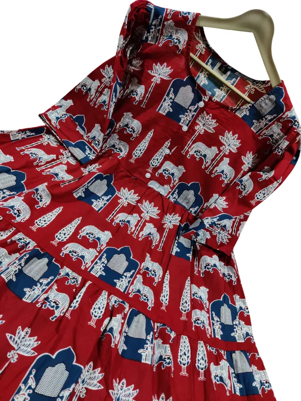Printed_Red_Cotton_Middi_Gown