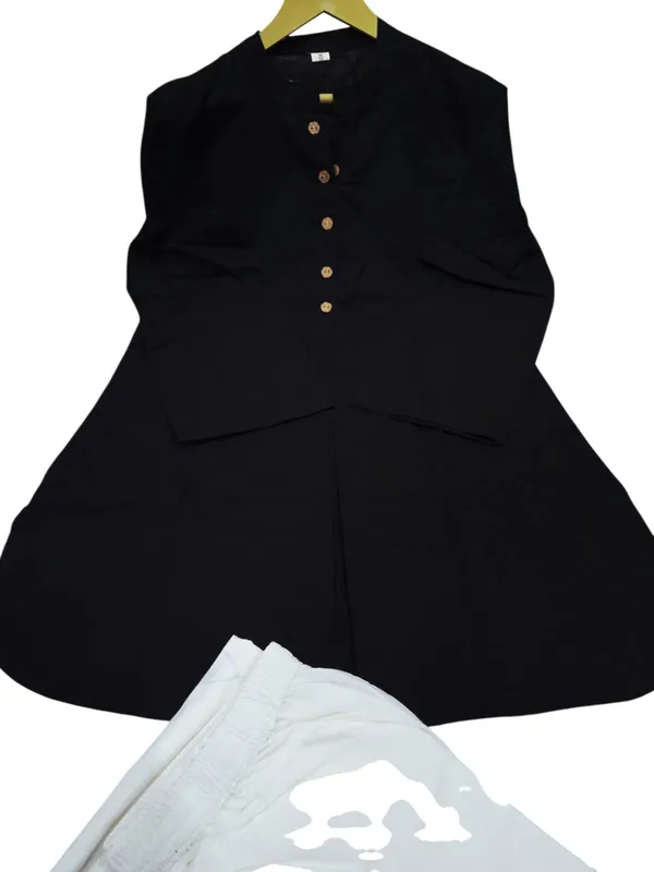 Black_Color_Cotton_Kurti_Pant_Set