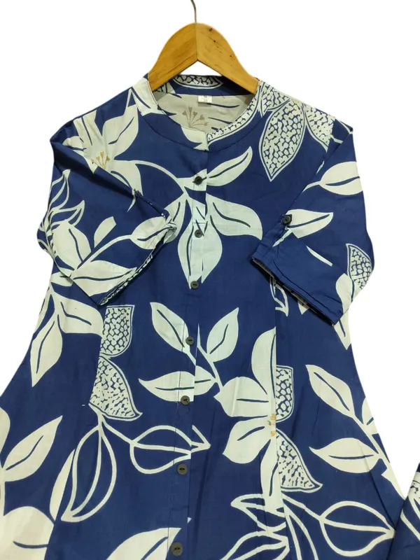 Printed_Cotton_Blue_Kurti_Plazo_Set