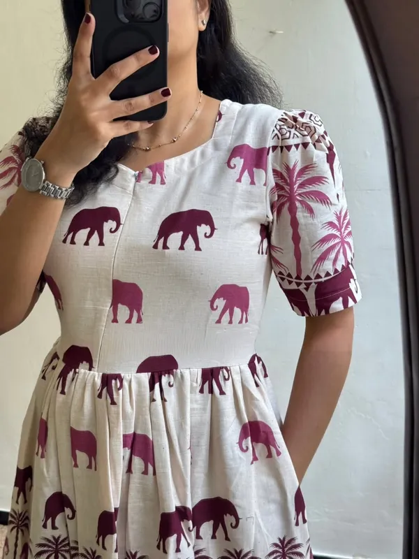 Printed_Cream_Cotton_Middi_Gown