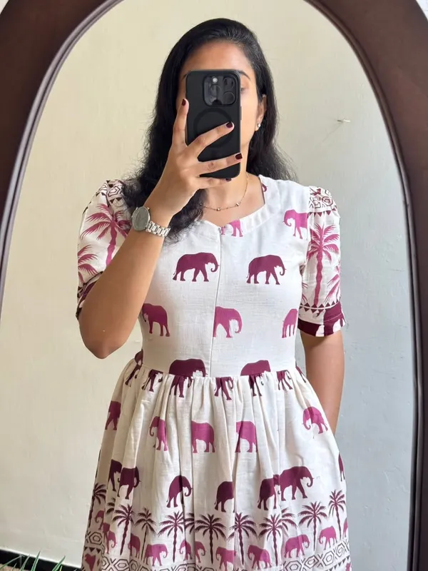 Printed_Cream_Cotton_Middi_Gown