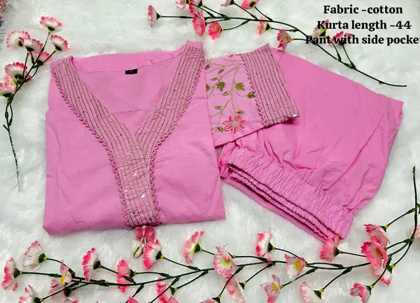 Beautiful_Embroidary_Work_Pink_Kurti_Pant