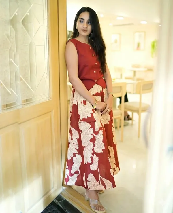 Printed_Red_Color_Cotton_Skirt_Top