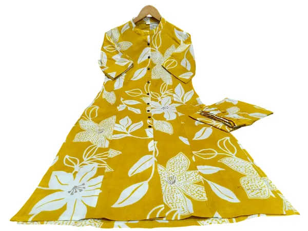 Printed_Cotton_Yellow_Kurti_Plazo_Set